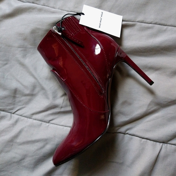 Who What Wear Shoes - Who What Wear Burgundy Rebekah Boot Heels